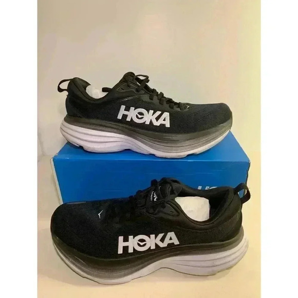 .1999 Hoka Bondi 8, Black/White, Mens Running Shoes-US 10 Mens - Picture 1 of 5